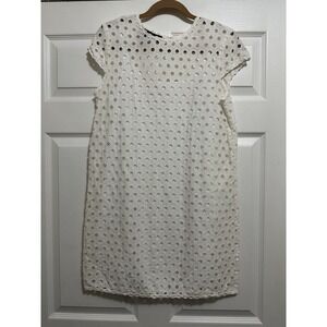 Donna Morgan White Eyelet Summer Dress Size M Wedding Beach Vacation Cruise